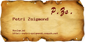 Petri Zsigmond névjegykártya